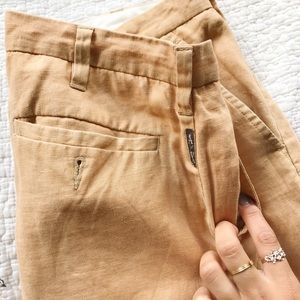 Golden Armani Exchange Linen Pants
